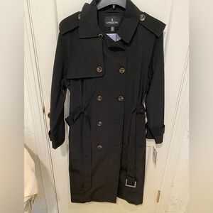London Fog Classic Black Trench Rain Coat